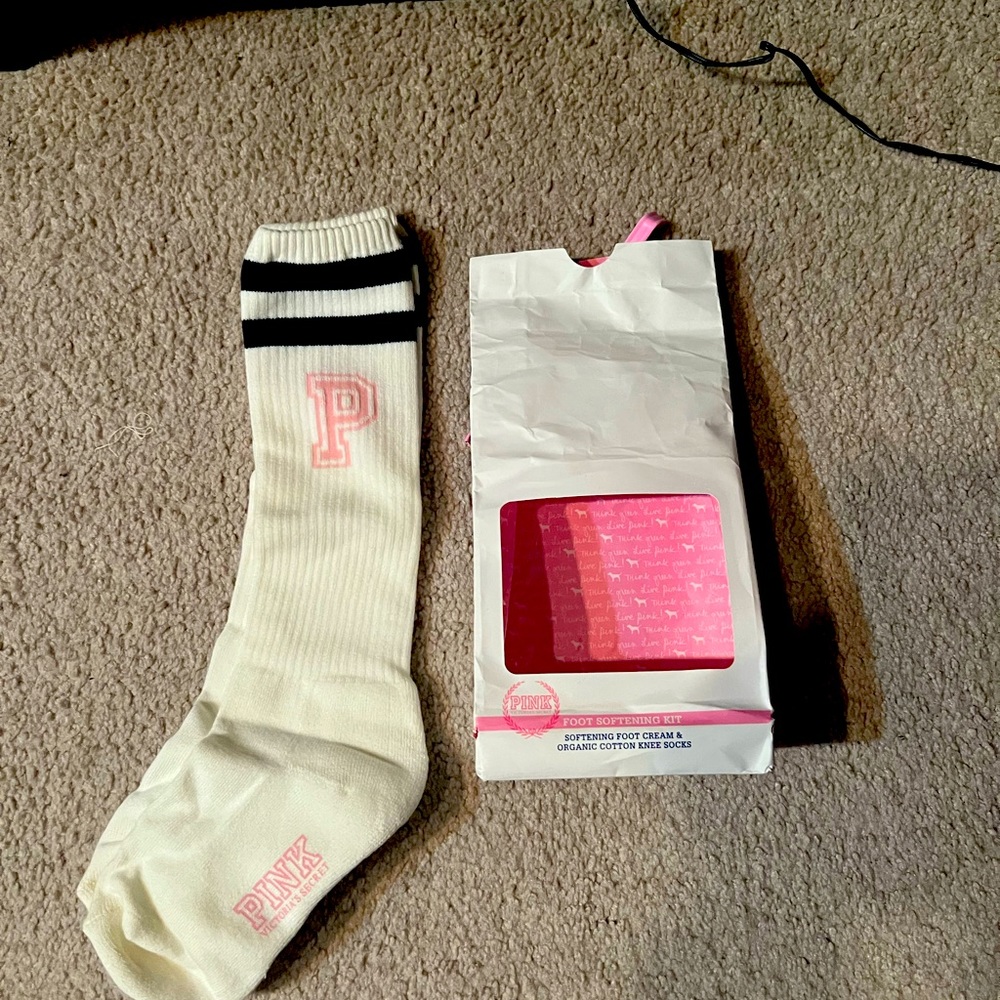 Victory secret pink collection socks .
